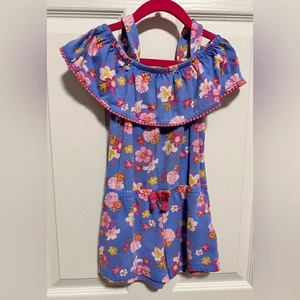 Tommy Bahama girls jumper. Blue and pink with shells and flowers. Extra small.